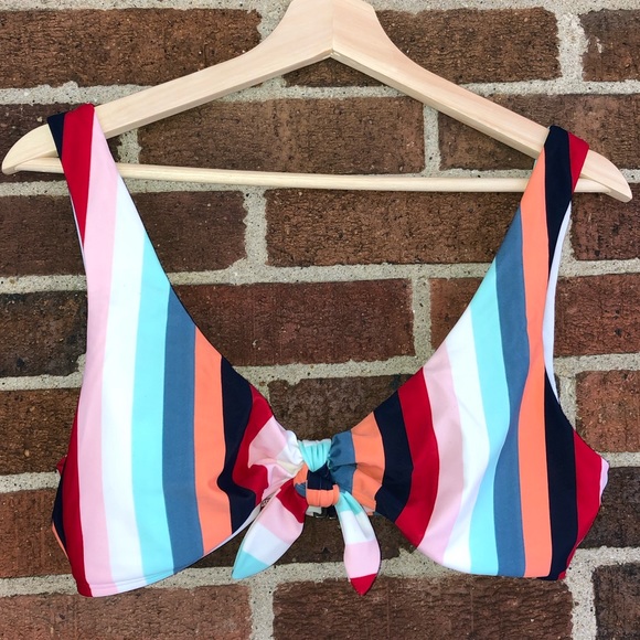 hollister tie front scoop bikini top